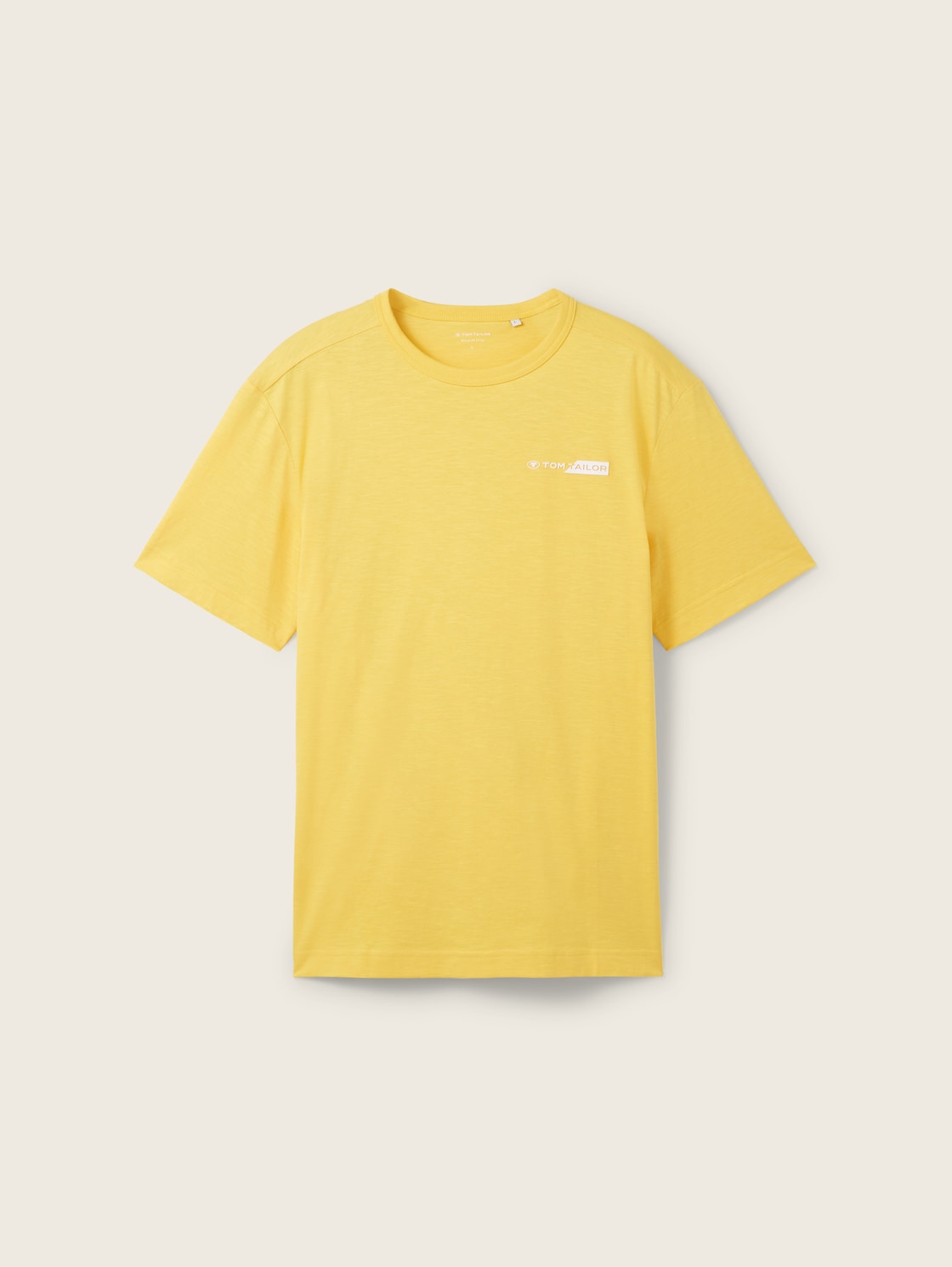 TOM TAILOR Herren T-Shirt mit Logo Print, gelb, Logo Print, Gr. M von Tom Tailor