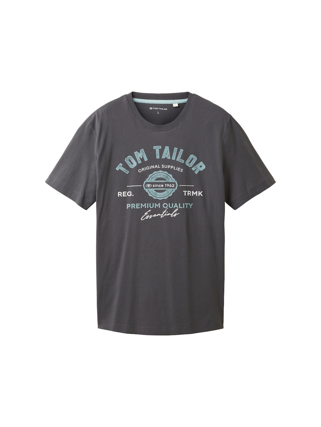 TOM TAILOR Herren T-Shirt mit Logo Print, schwarz, Logo Print, Gr. XL von Tom Tailor