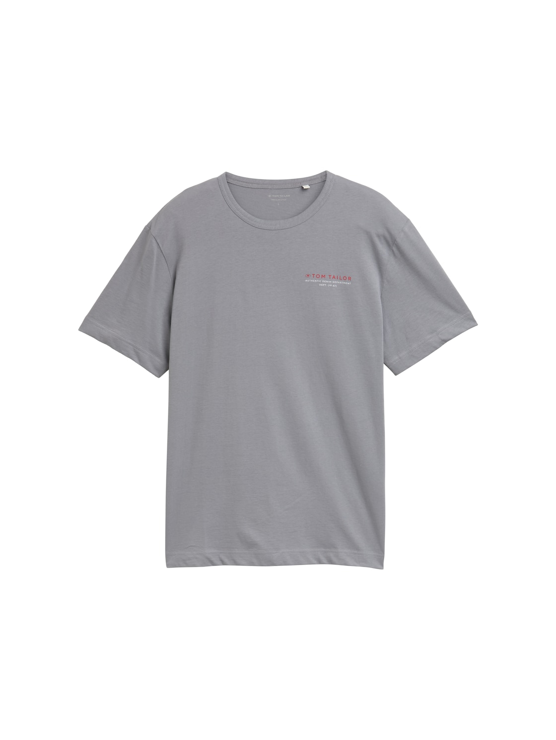 TOM TAILOR Herren T-Shirt mit Print, grau, Uni, Gr. L von Tom Tailor