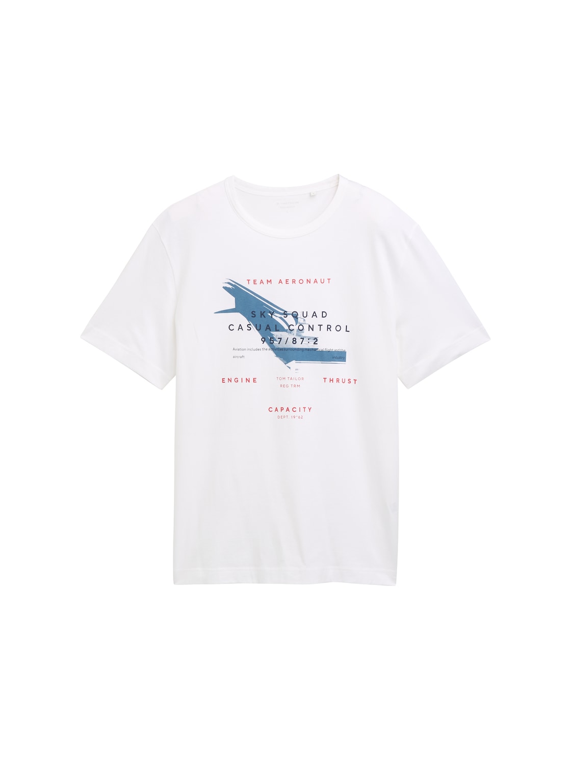 TOM TAILOR Herren T-Shirt mit Print, weiß, Logo Print, Gr. XXXL von Tom Tailor