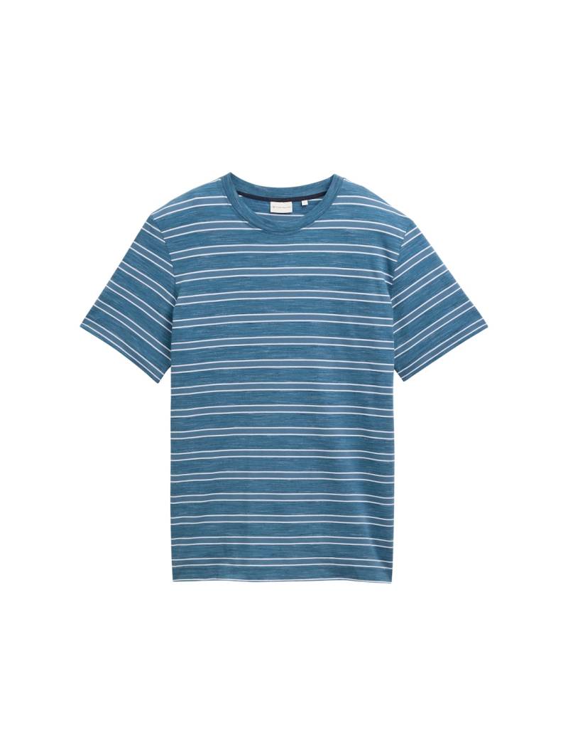 TOM TAILOR Herren T-Shirt mit Streifenmuster, blau, Gestreift, Gr. XXXL von Tom Tailor