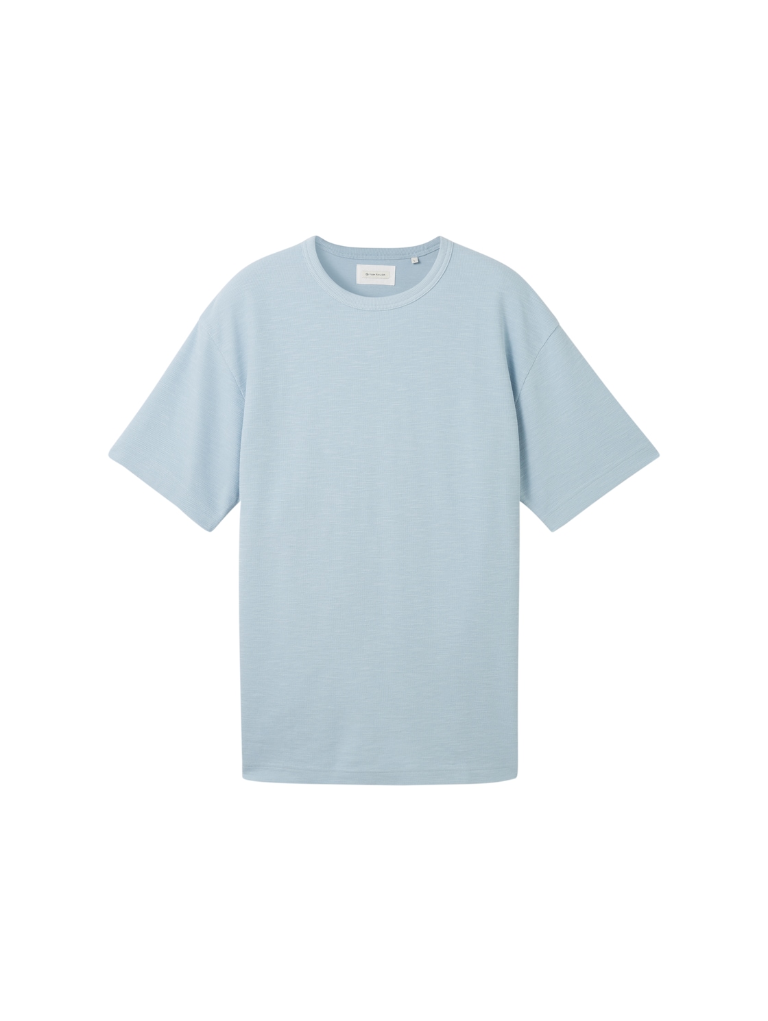 TOM TAILOR Herren T-Shirt mit Struktur, blau, Uni, Gr. S von Tom Tailor