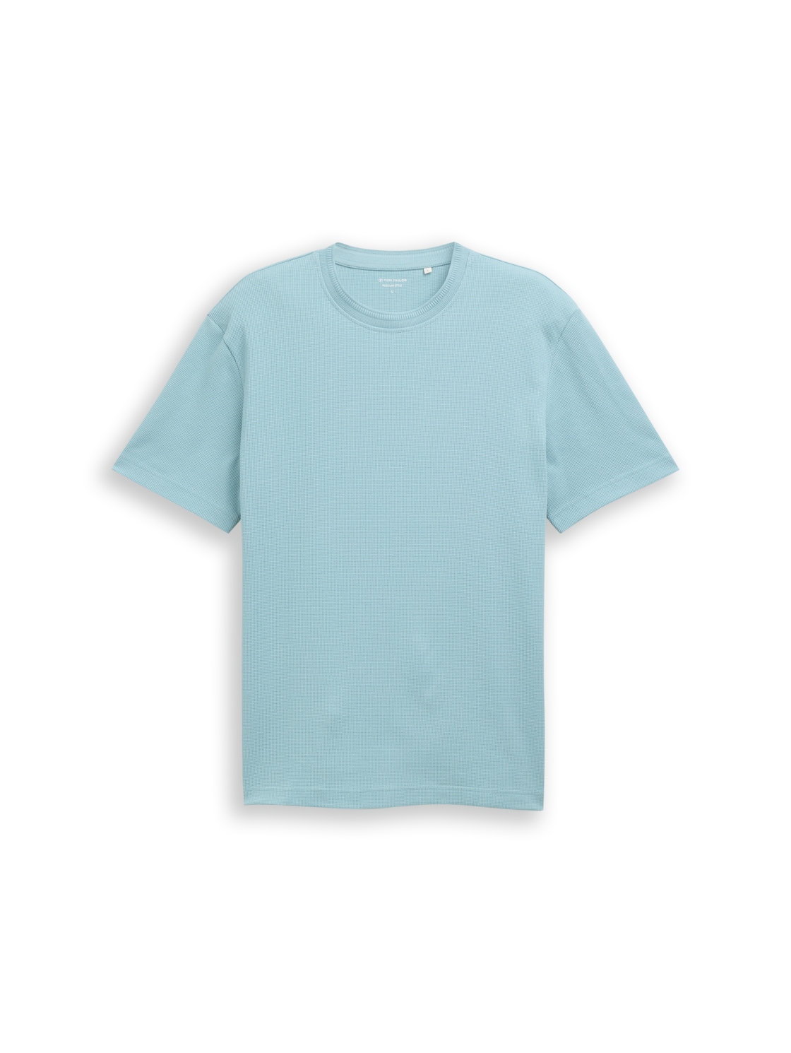 TOM TAILOR Herren T-Shirt mit Waffelstruktur, grün, Uni, Gr. S von Tom Tailor