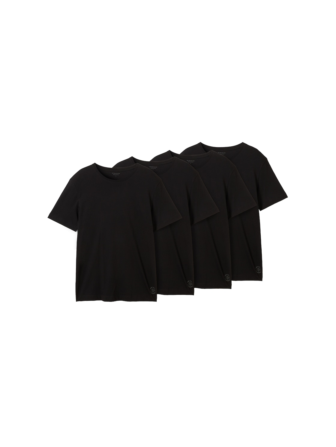 TOM TAILOR Herren T-Shirts im Viererpack, schwarz, Uni, Gr. XXXL von Tom Tailor