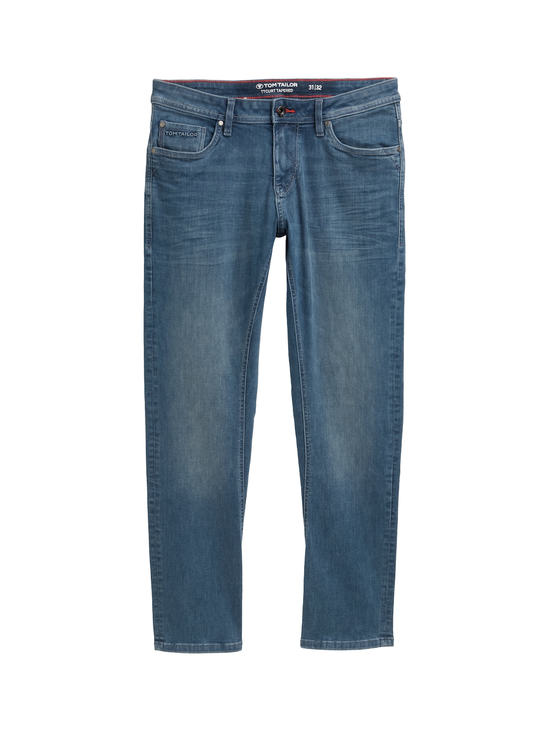 TOM TAILOR Herren TTCURT TAPERED Jeans mit Stretch, blau, Uni, Gr. 32/36 von Tom Tailor