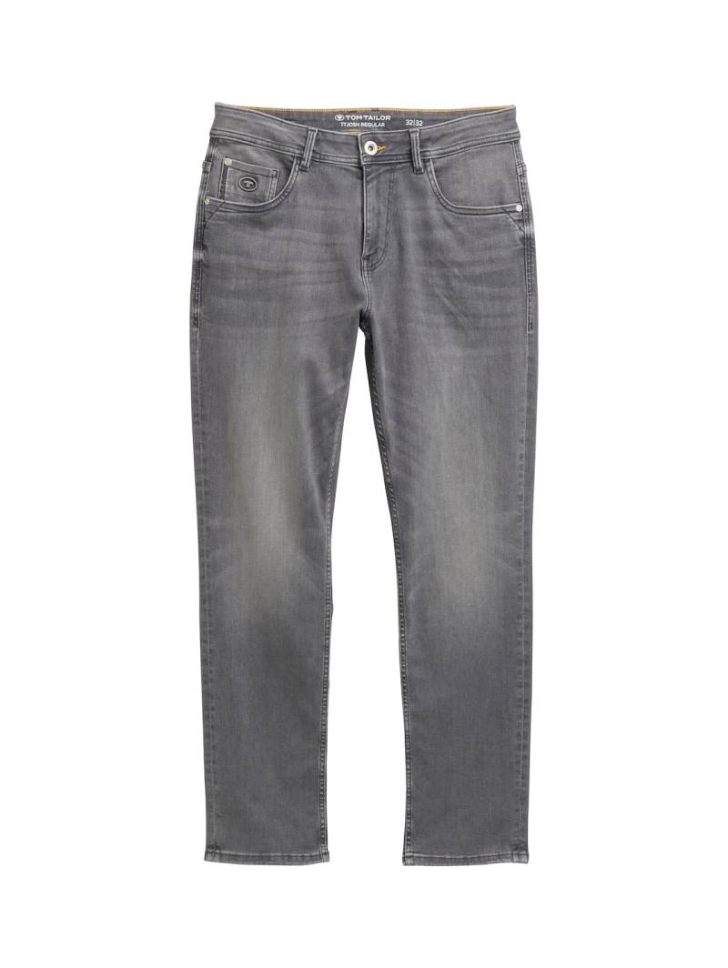 TOM TAILOR Herren TTJOSH REGULAR SLIM Jeans, grau, Uni, Gr. 29/32 von Tom Tailor