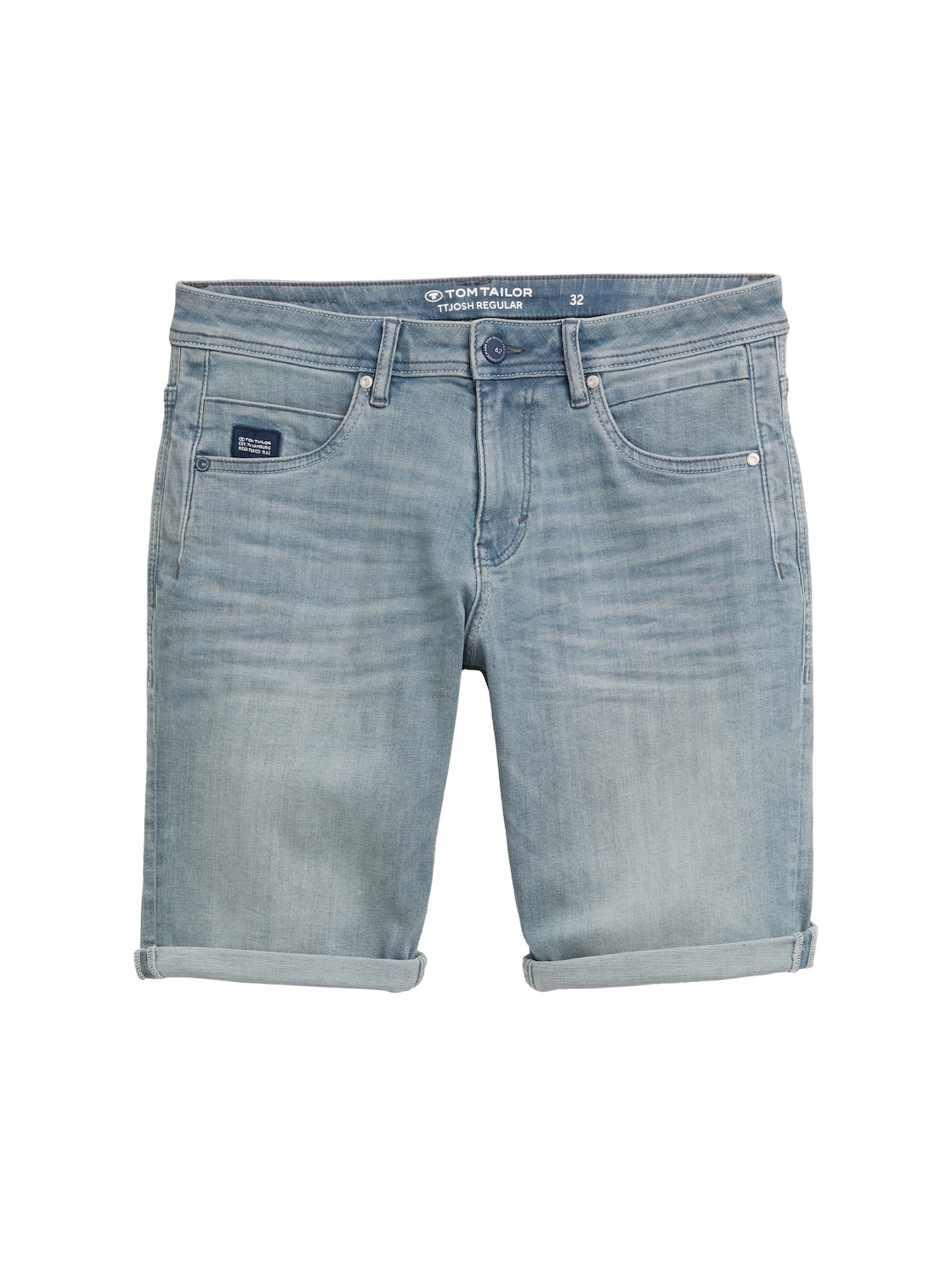 TOM TAILOR Herren TTJOSH REGULAR SLIM Jeans Shorts mit Stretch, blau, Uni, Gr. 36 von Tom Tailor