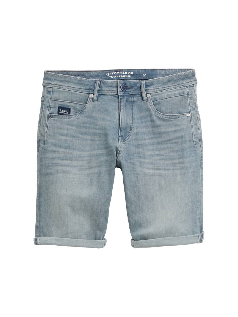 TOM TAILOR Herren TTJOSH REGULAR SLIM Jeans Shorts mit Stretch, blau, Uni, Gr. 36 von Tom Tailor