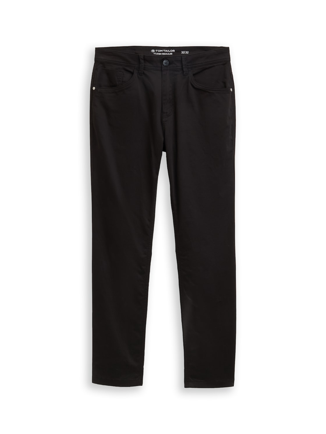 TOM TAILOR Herren TTJOSH Regular Slim Hose, schwarz, Uni, Gr. 32/32 von Tom Tailor