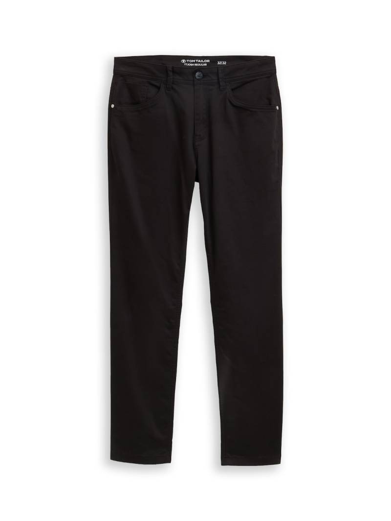 TOM TAILOR Herren TTJOSH Regular Slim Hose, schwarz, Uni, Gr. 32/32 von Tom Tailor