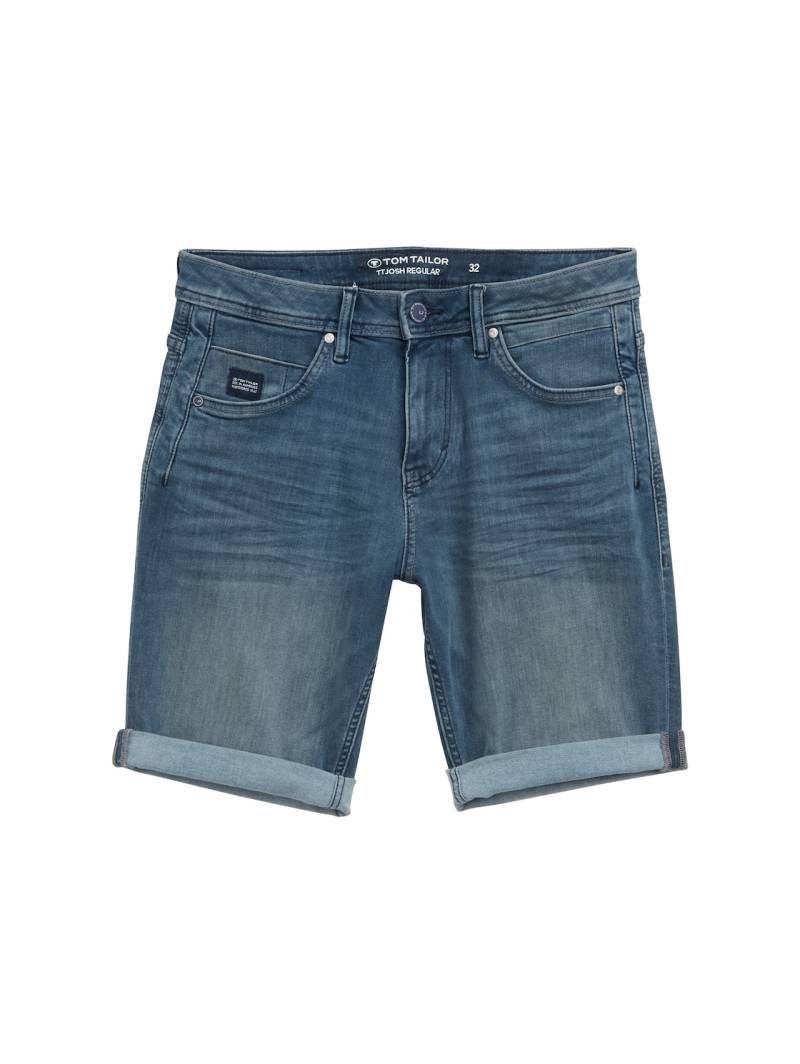 TOM TAILOR Herren TTJOSH REGULAR SLIM Jeans Shorts mit Stretch, blau, Uni, Gr. 31 von Tom Tailor