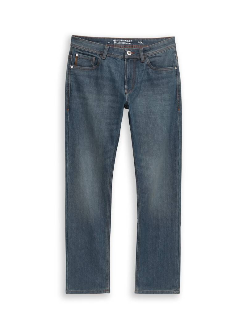 TOM TAILOR Herren TTMARVIN STRAIGHT Jeans mit Stretch, blau, Uni, Gr. 40/34 von Tom Tailor