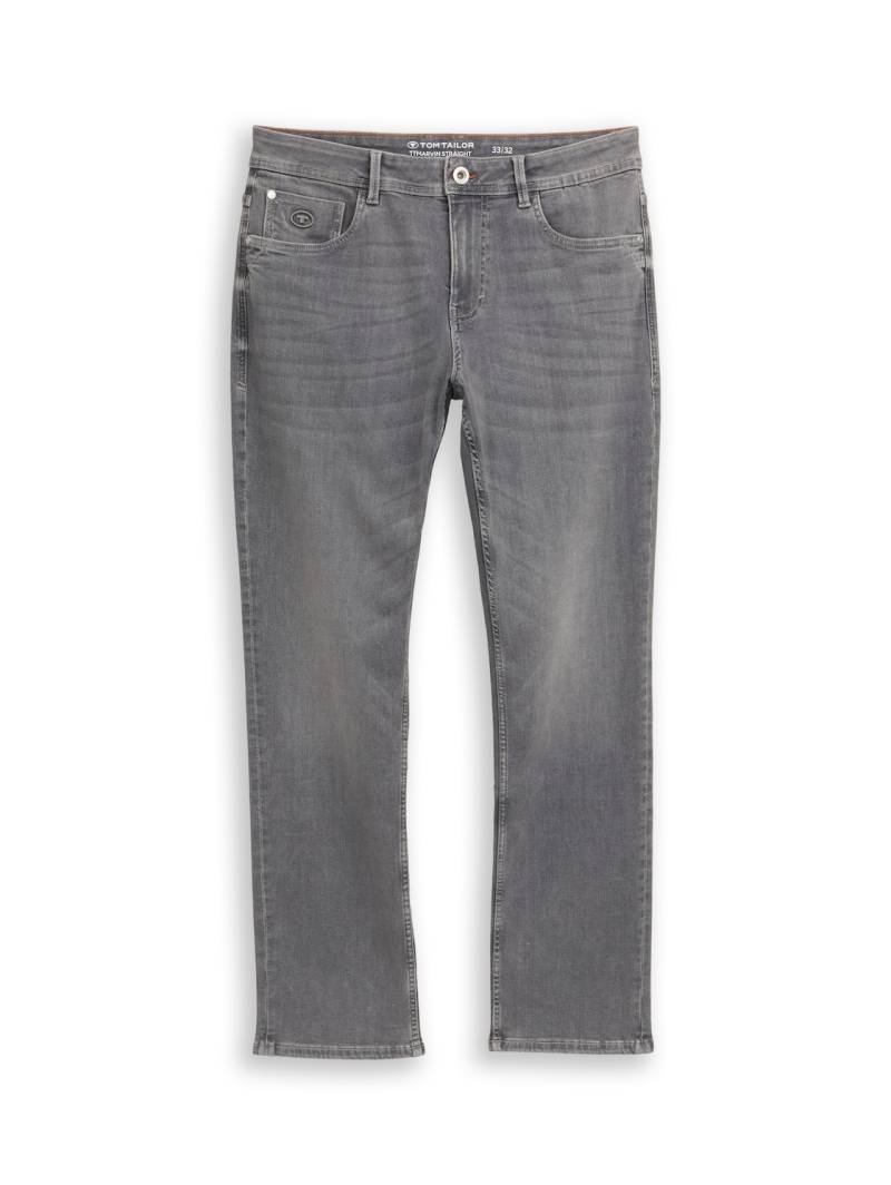TOM TAILOR Herren TTMARVIN STRAIGHT Jeans mit Superstretch, grau, Uni, Gr. 30/34 von Tom Tailor