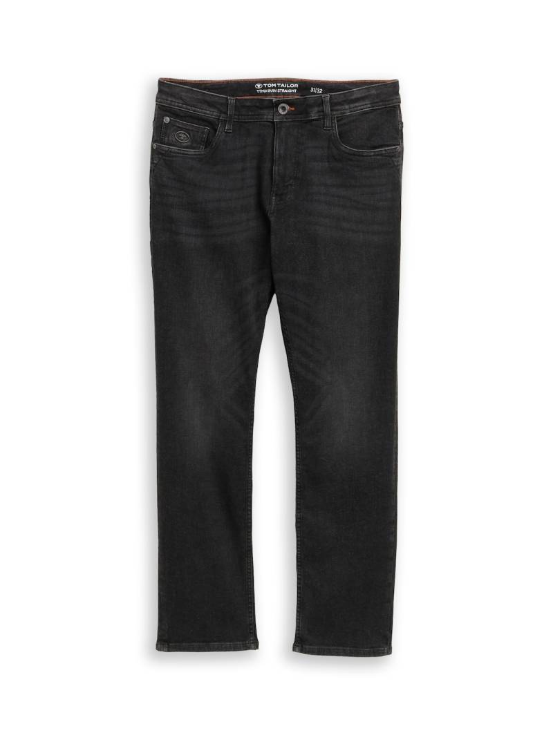TOM TAILOR Herren TTMARVIN STRAIGHT Jeans mit Superstretch, schwarz, Uni, Gr. 36/36 von Tom Tailor