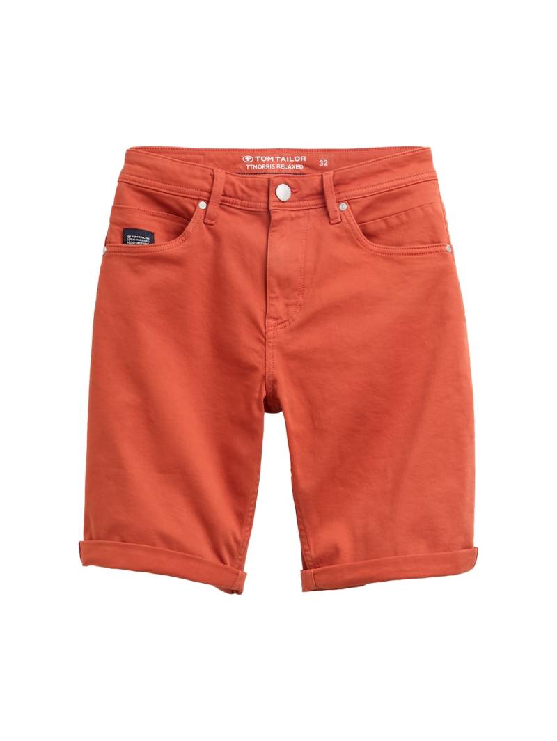 TOM TAILOR Herren TTMORRIS Relaxed Jeans Shorts im Washed Look, orange, Uni, Gr. 38 von Tom Tailor