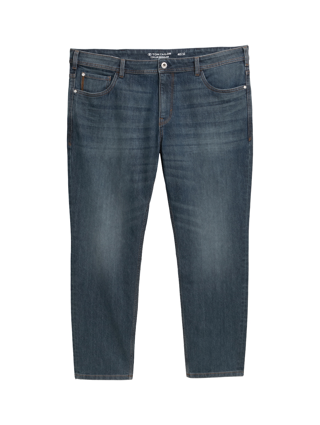TOM TAILOR Herren Plus Size - TTPLUS REGULAR Jeans mit Stretch, blau, Uni, Gr. 40/34 von Tom Tailor