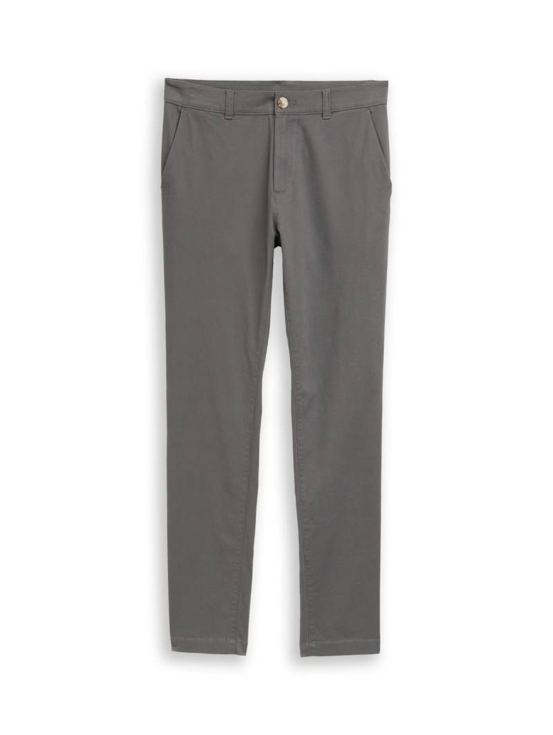 TOM TAILOR Herren TTTRAVIS SLIM Chino Hose, grau, Uni, Gr. 33/32 von Tom Tailor