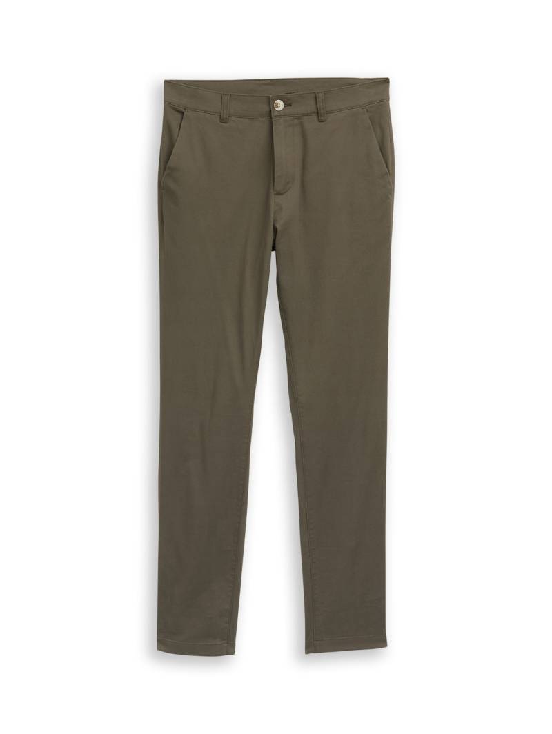 TOM TAILOR Herren TTTRAVIS SLIM Chino Hose, grün, Uni, Gr. 33/32 von Tom Tailor