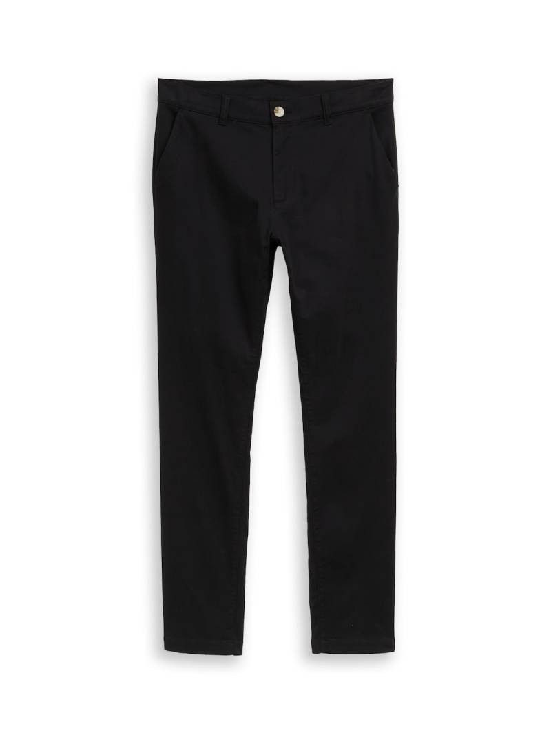 TOM TAILOR Herren TTTRAVIS SLIM Chino Hose, schwarz, Uni, Gr. 31/30 von Tom Tailor