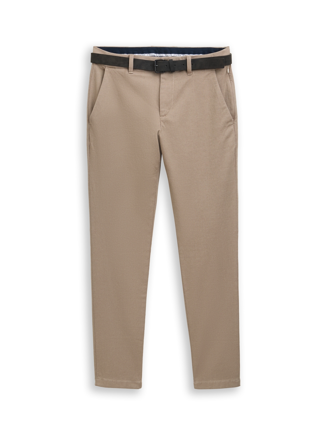 TOM TAILOR Herren TTTRAVIS SLIM Chino Hose mit Gürtel, beige, Meliert, Gr. 36/36 von Tom Tailor