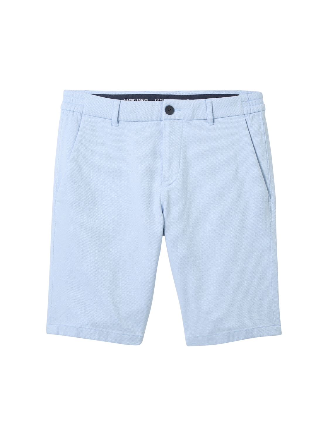 TOM TAILOR Herren Travis Slim Chino Shorts, blau, Fischgrät, Gr. 36 von Tom Tailor