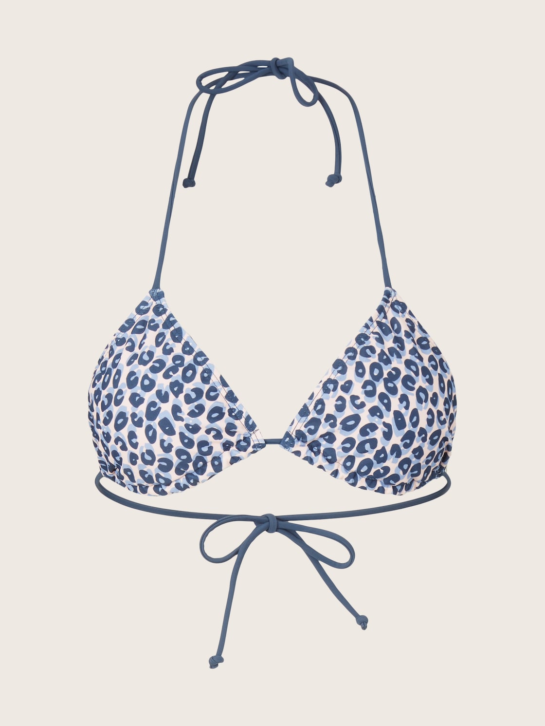 TOM TAILOR Damen Triangel Bikinitop mit Leo-Print, blau, Animalprint, Gr. 38 von Tom Tailor