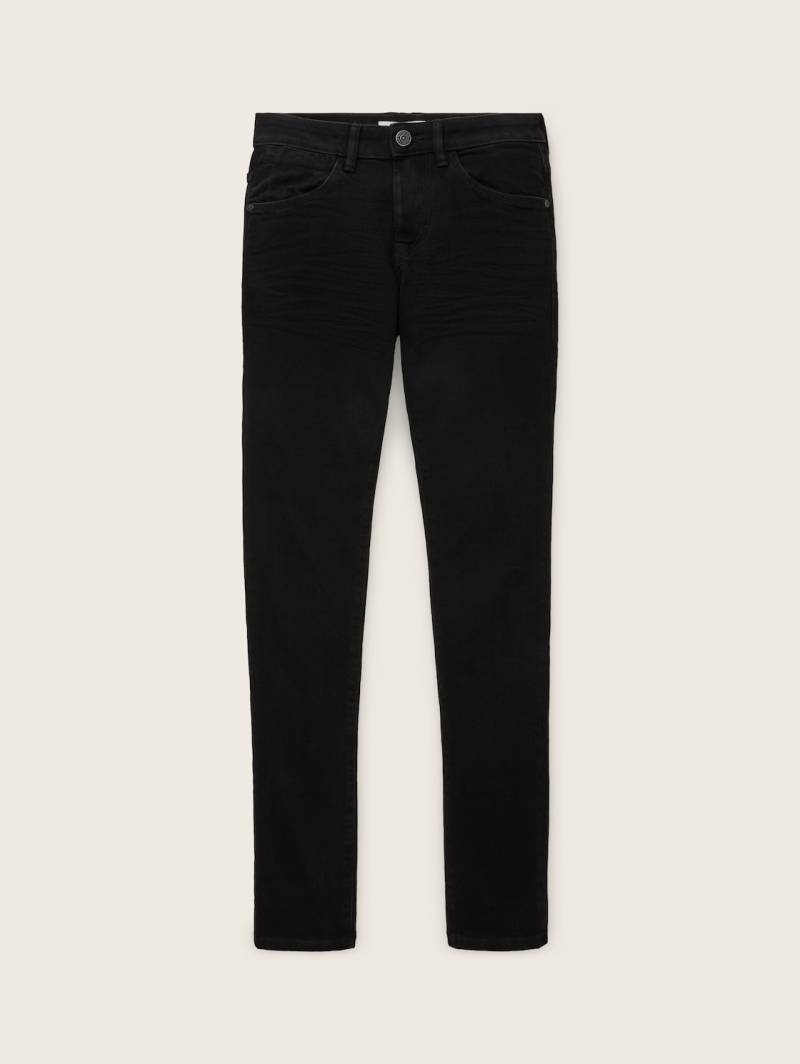 TOM TAILOR Herren Troy Slim Jeans, schwarz, Logo Print, Gr. 30/34 von Tom Tailor