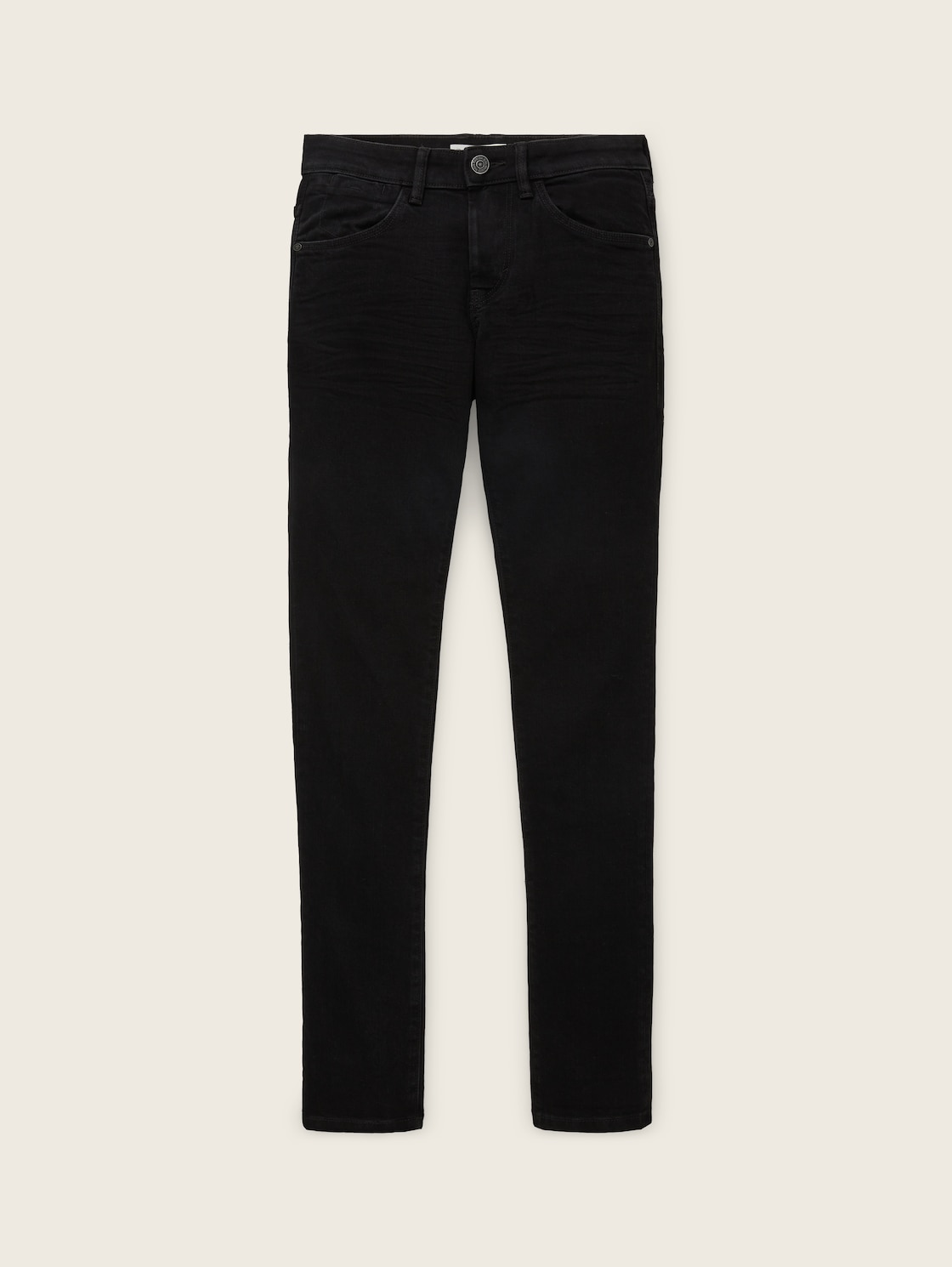 TOM TAILOR Herren Troy Slim Jeans, schwarz, Logo Print, Gr. 40/32 von Tom Tailor