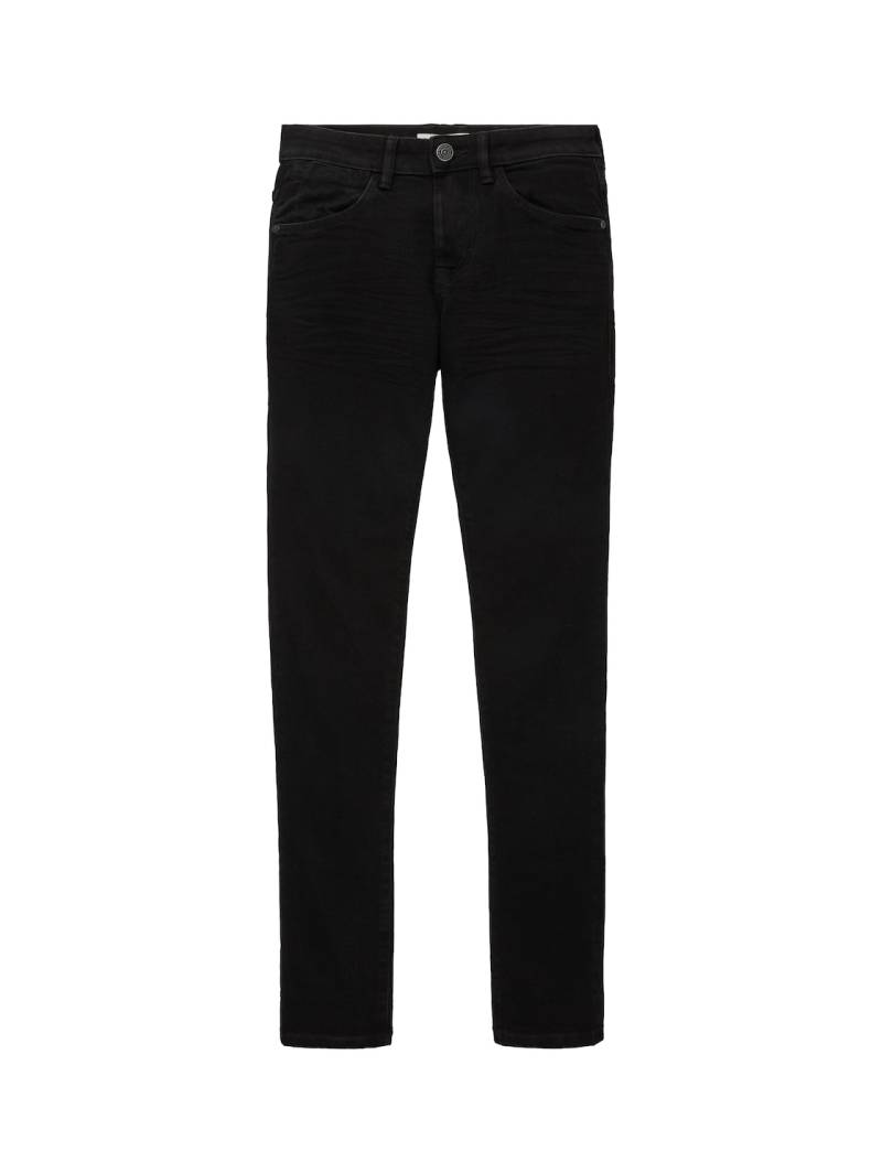 TOM TAILOR Herren Troy Slim Jeans, schwarz, Logo Print, Gr. 40/32 von Tom Tailor