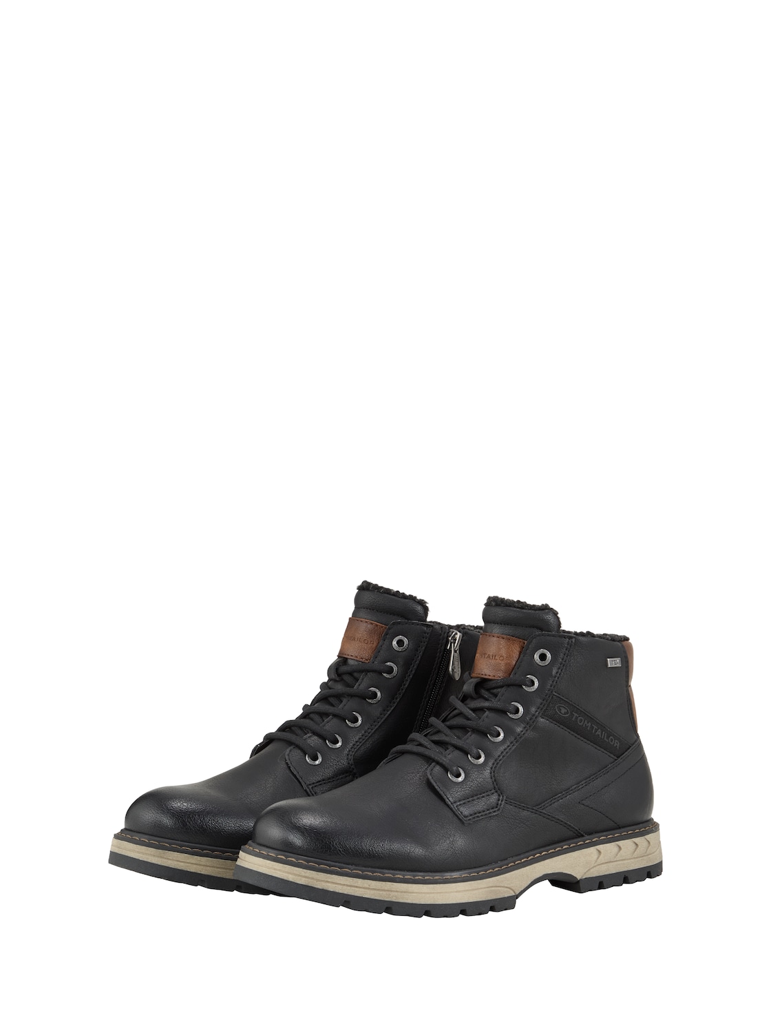 TOM TAILOR Herren Wasserdichte Schnürstiefeletten, schwarz, Uni, Gr. 43 von Tom Tailor