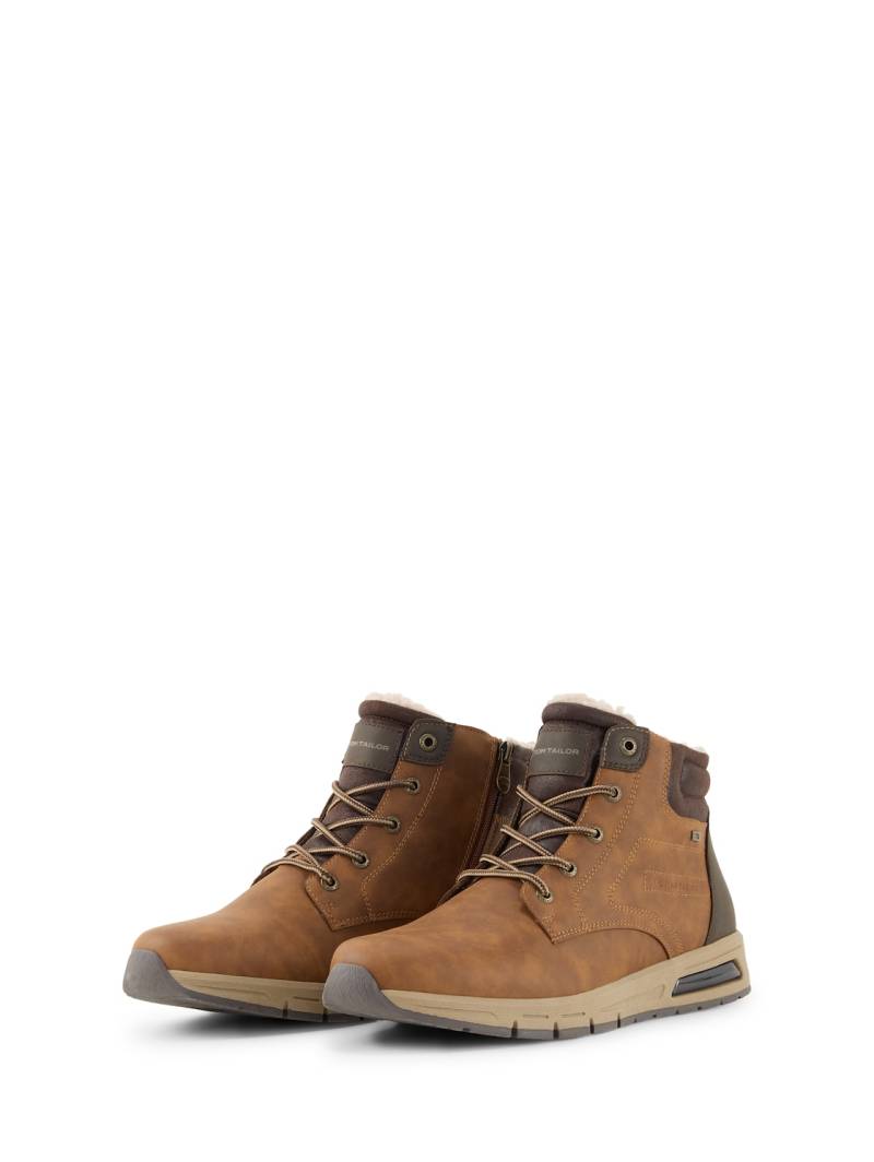 TOM TAILOR Herren Wasserdichte Stiefeletten mit Fütterung, braun, Uni, Gr. 44 von Tom Tailor