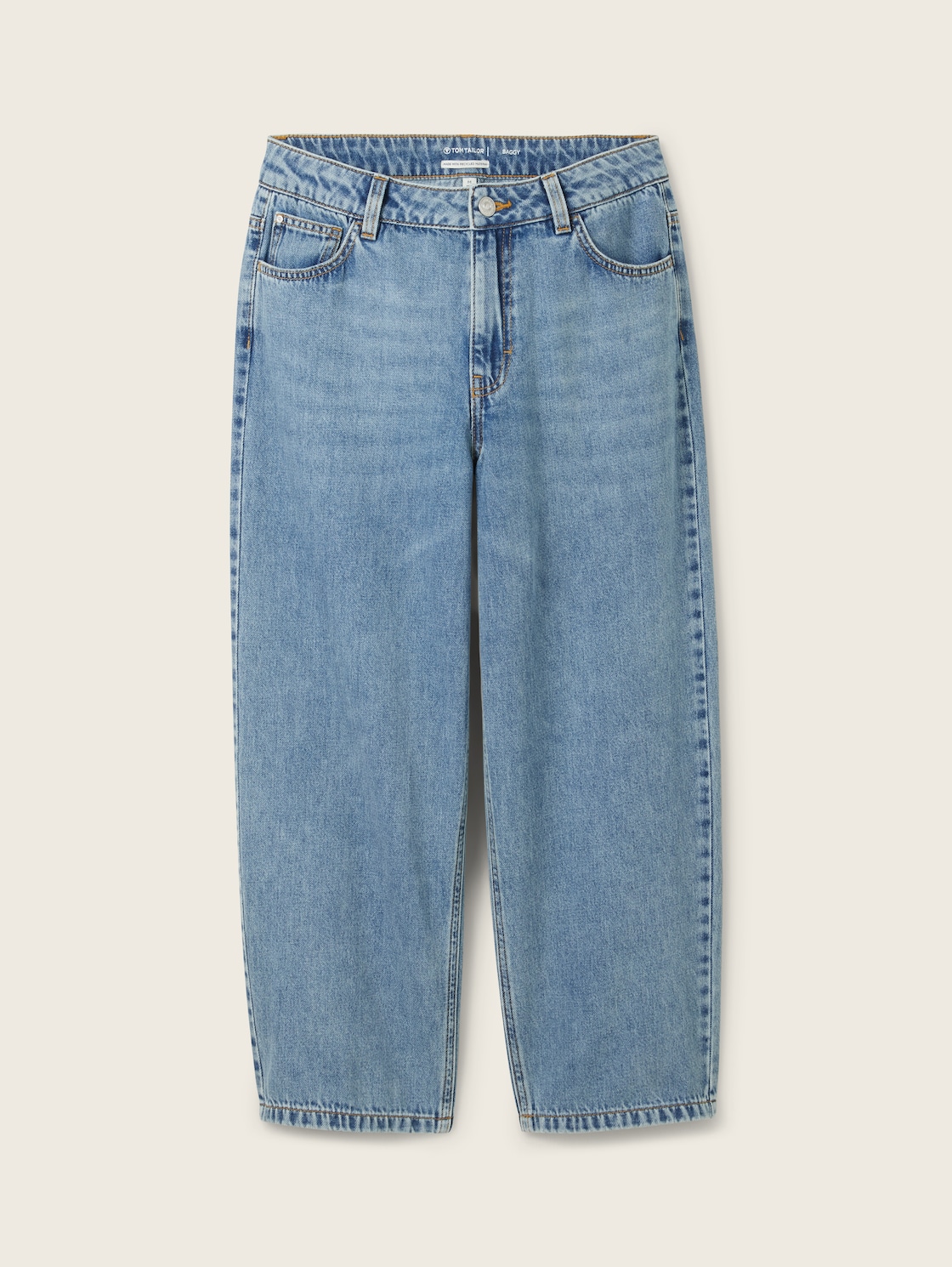 TOM TAILOR Jungen Baggy Jeans mit recycelter Baumwolle, blau, Gr. 128 von Tom Tailor