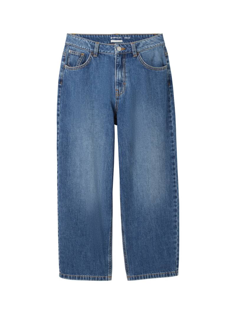 TOM TAILOR Jungen Baggy Jeans mit recycelter Baumwolle, blau, Uni, Gr. 128 von Tom Tailor