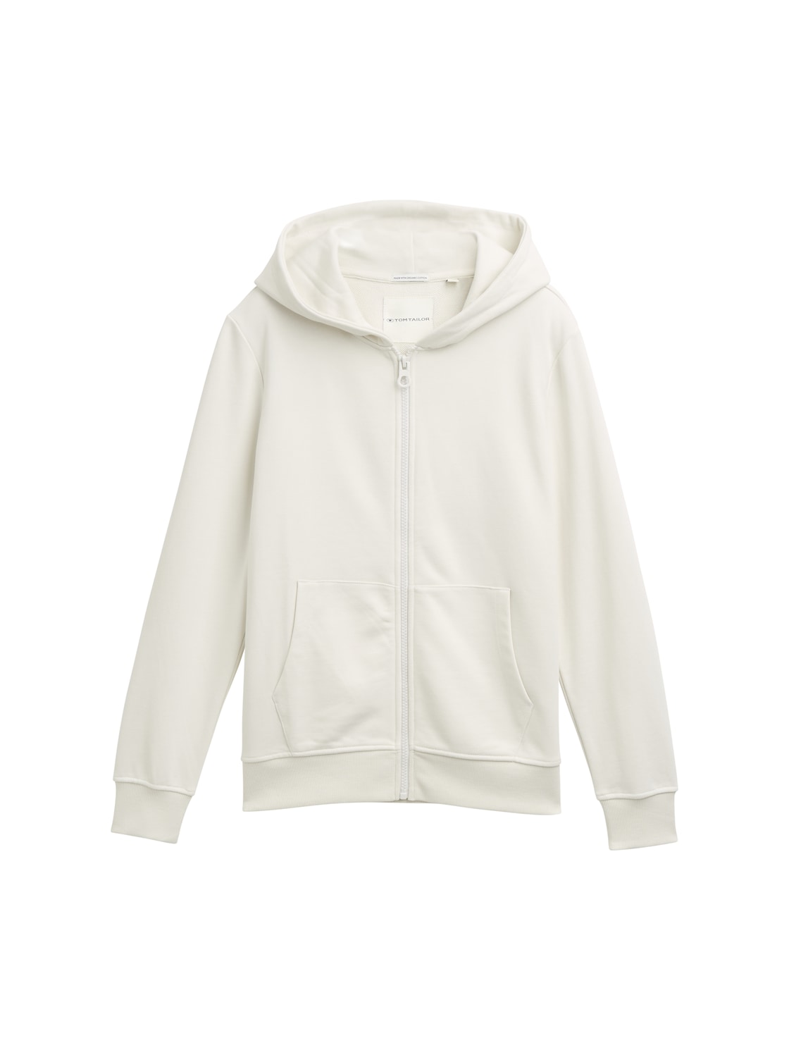 TOM TAILOR Jungen Basic Hoodie Sweatjacke, weiß, Uni, Gr. 128 TOM TAILOR Jungen Basic Hoodie Sweatjacke, weiß, Uni, Gr. 128 von Tom Tailor