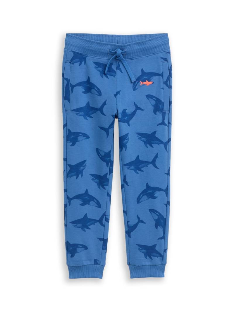 TOM TAILOR Jungen Basic Jogginghose mit Allover-Print, blau, Gemustert, Gr. 116/122 von Tom Tailor