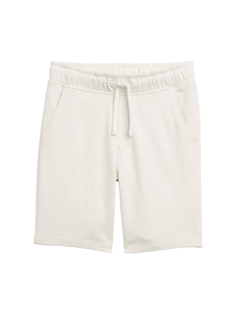 TOM TAILOR Jungen Basic Sweat-Shorts, weiß, Uni, Gr. 128 von Tom Tailor