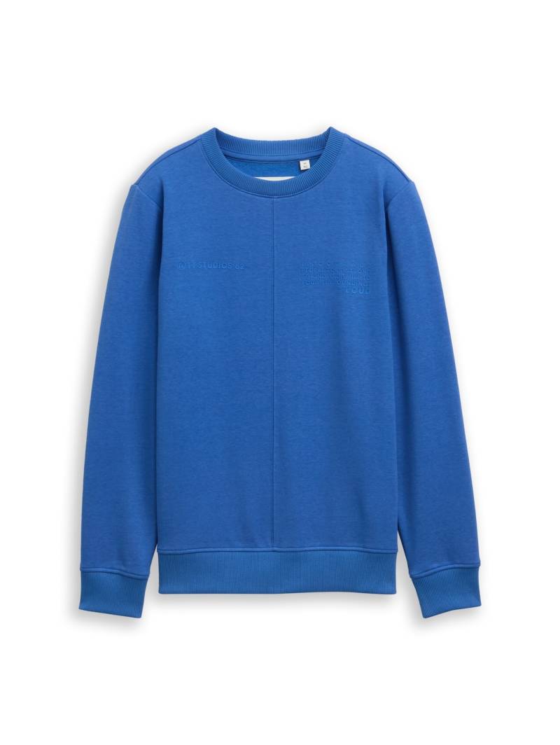 TOM TAILOR Jungen Basic Sweatshirt, blau, Uni, Gr. 128 von Tom Tailor