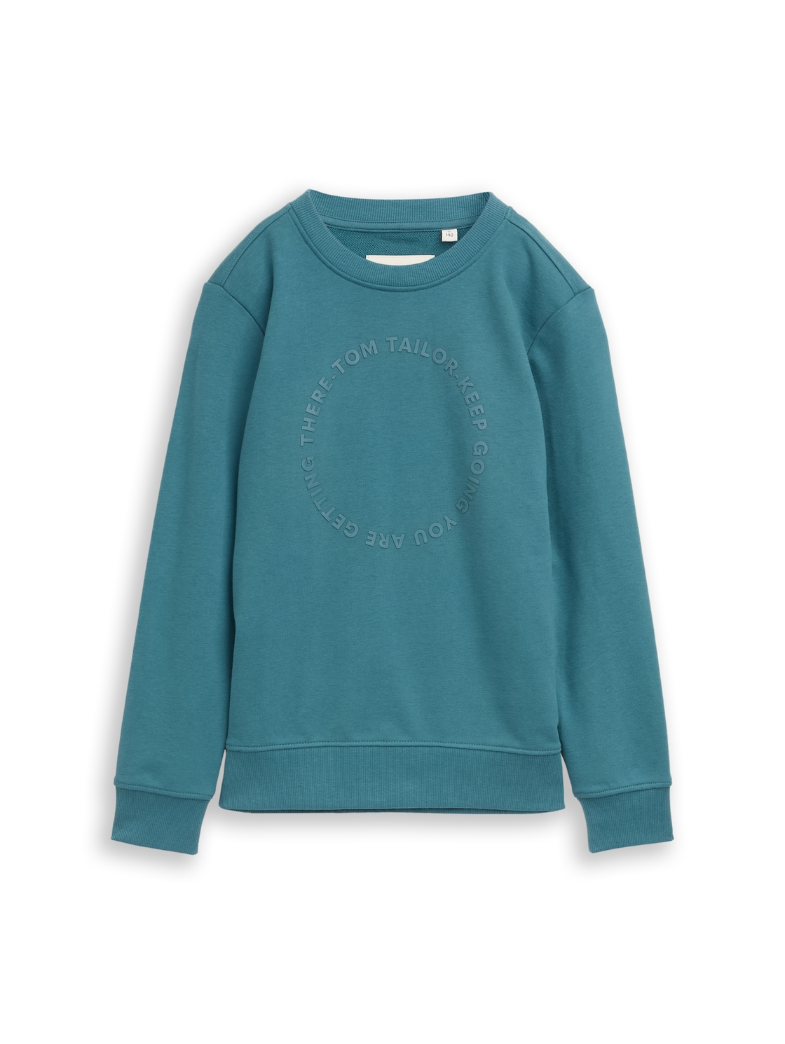 TOM TAILOR Jungen Basic Sweatshirt mit Print, grün, Uni, Gr. 164 von Tom Tailor