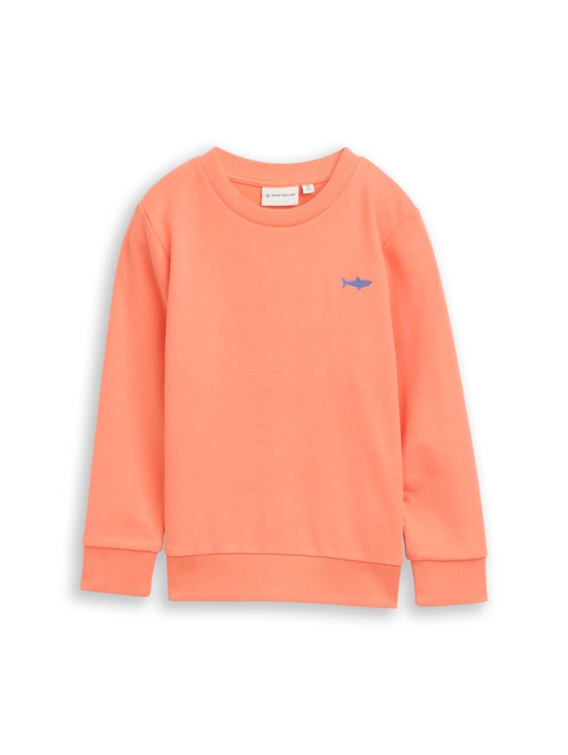TOM TAILOR Jungen Basic Sweatshirt mit Print, orange, Uni, Gr. 128/134 von Tom Tailor