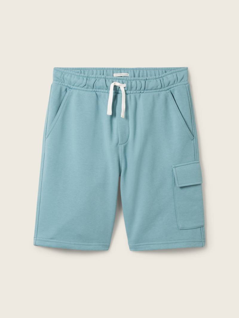 TOM TAILOR Jungen Cargo Sweat Shorts, grün, Uni, Gr. 128 von Tom Tailor