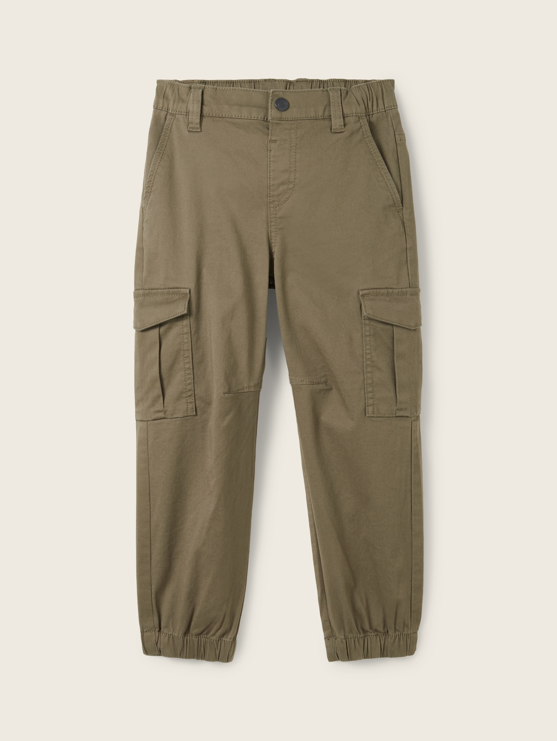 TOM TAILOR Jungen Cargohose mit Bio-Baumwolle, grün, Uni, Gr. 92 von Tom Tailor