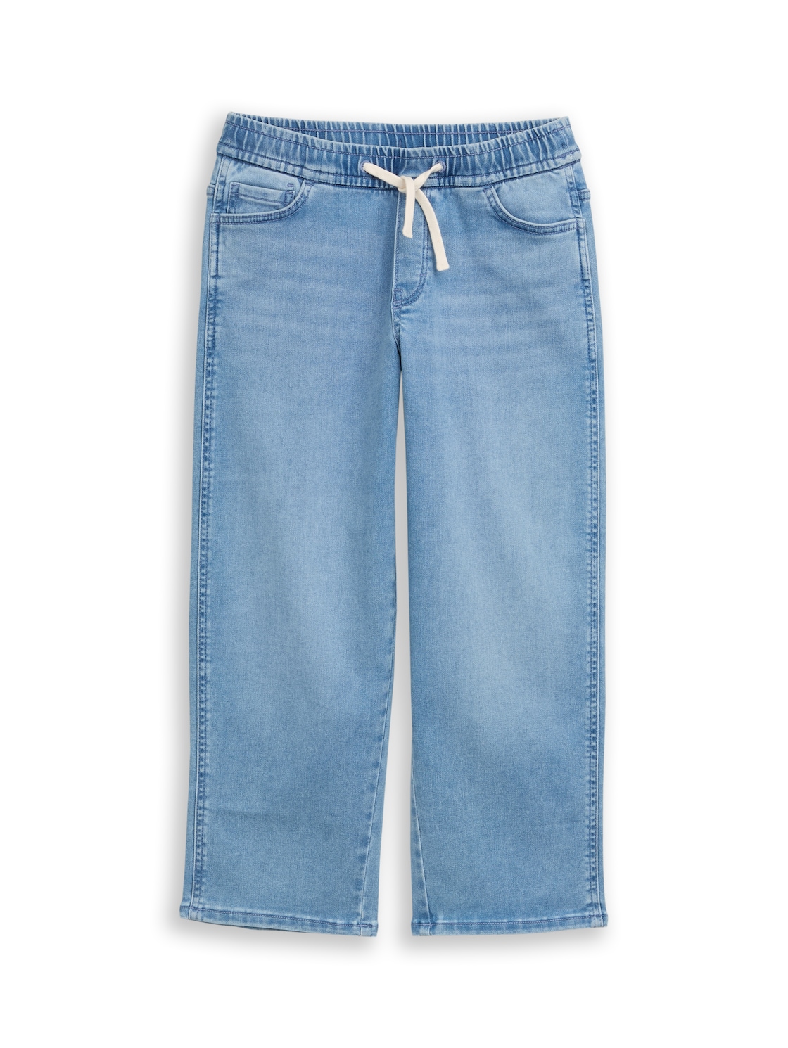 TOM TAILOR Jungen Chino Jogger Jeans mit Stretch, blau, Uni, Gr. 140 von Tom Tailor