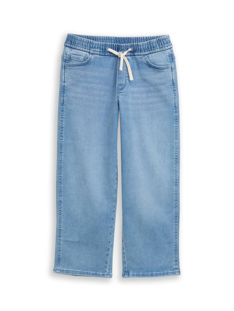 TOM TAILOR Jungen Chino Jogger Jeans mit Stretch, blau, Uni, Gr. 158 von Tom Tailor