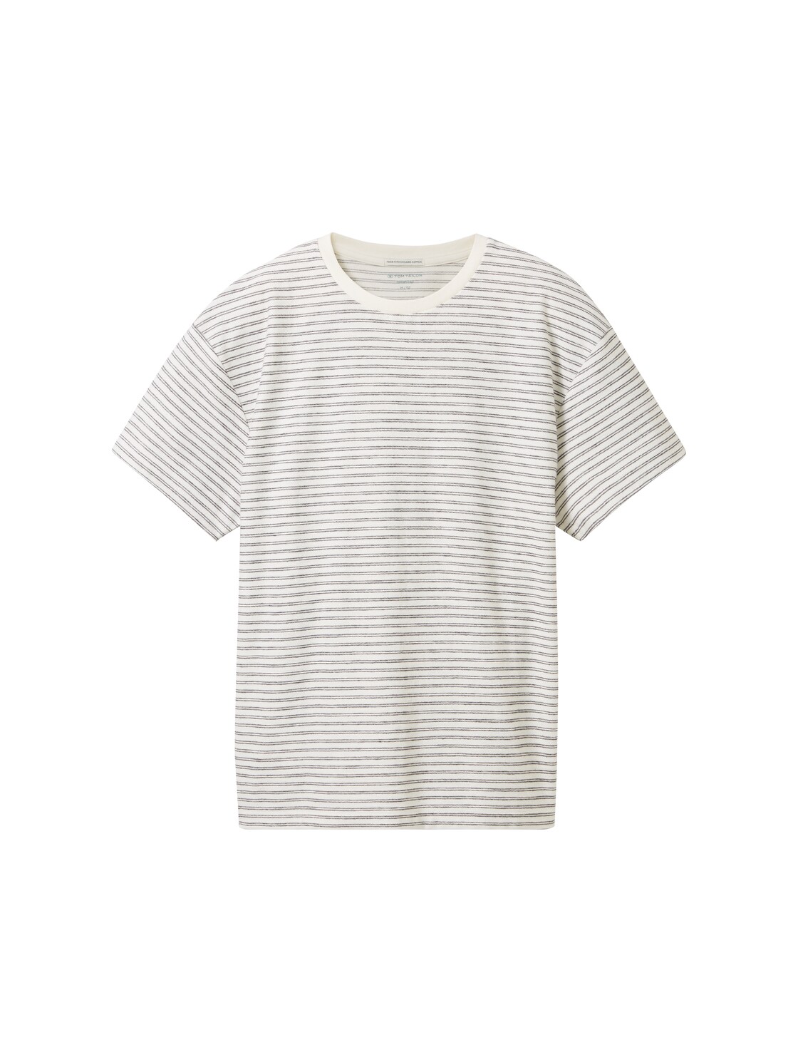 TOM TAILOR Jungen Gestreiftes Oversized T-Shirt, weiß, Streifenmuster, Gr. 164 von Tom Tailor