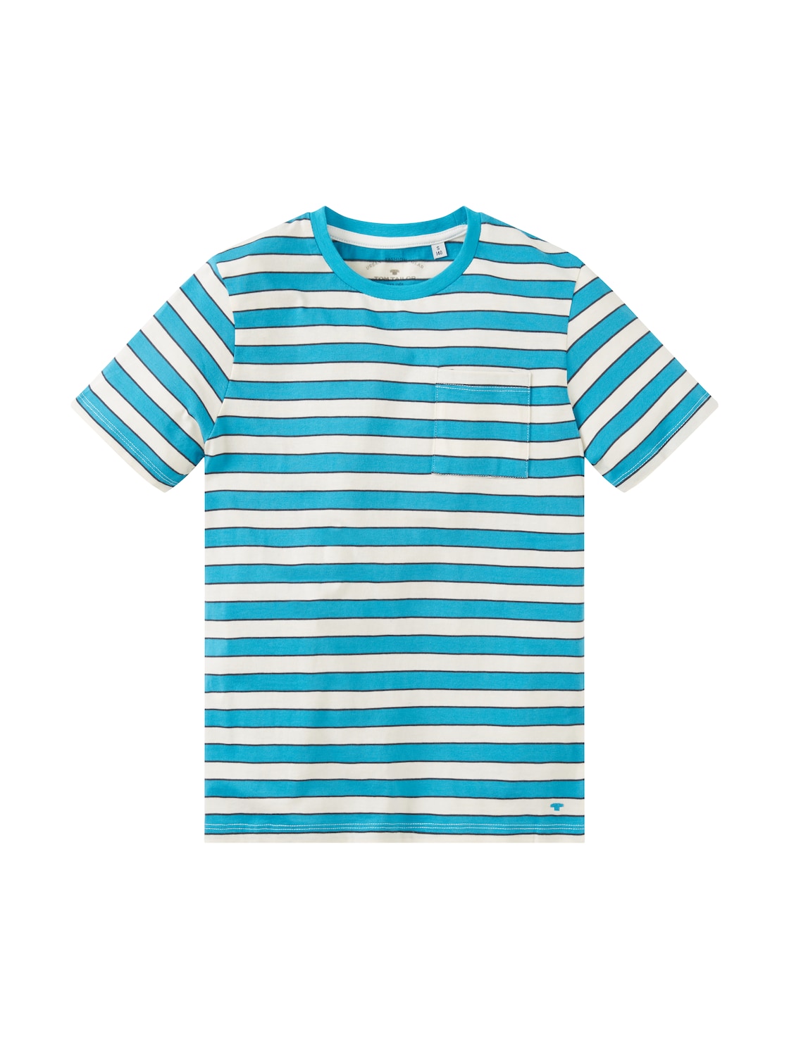 TOM TAILOR Jungen Gestreiftes T-Shirt mit Brusttasche, blau, Streifenmuster, Gr. 164 von Tom Tailor