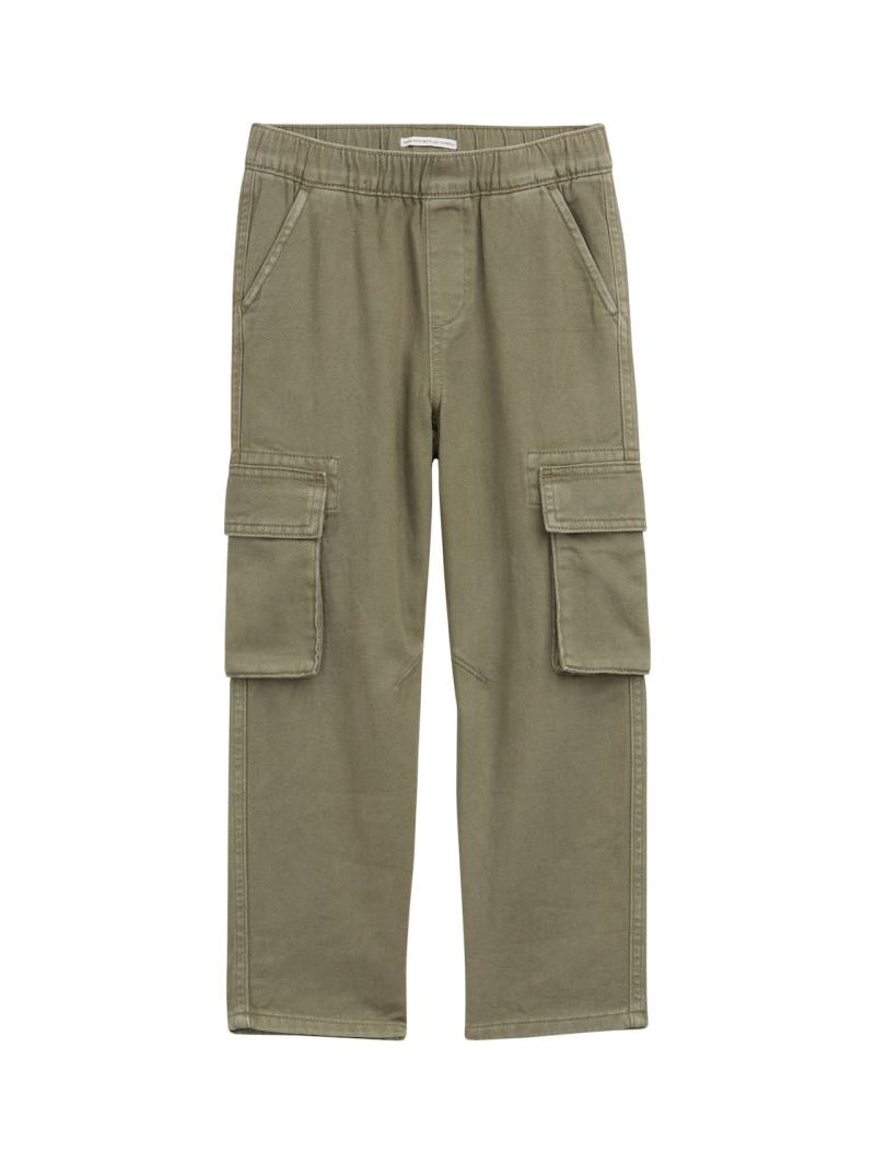 TOM TAILOR Jungen Loose Fit Cargo Hose, grün, Uni, Gr. 110 von Tom Tailor