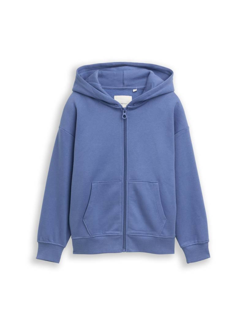 TOM TAILOR Jungen Oversize Hoodie Sweatjacke mit Rückenprint, blau, Uni, Gr. 152 TOM TAILOR Jungen Oversize Hoodie Sweatjacke mit Rückenprint, blau, Uni, Gr. 152 von Tom Tailor