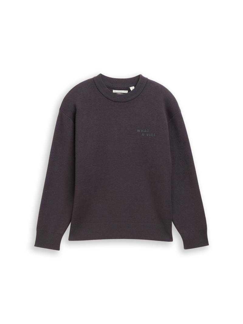 TOM TAILOR Jungen Oversize Strickpullover mit Print, grau, Uni, Gr. 176 TOM TAILOR Jungen Oversize Strickpullover mit Print, grau, Uni, Gr. 176 von Tom Tailor