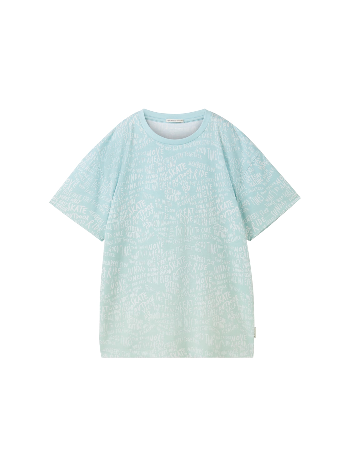 TOM TAILOR Jungen Oversized T-Shirt mit Bio-Baumwolle, grün, Allover Print, Gr. 176 von Tom Tailor