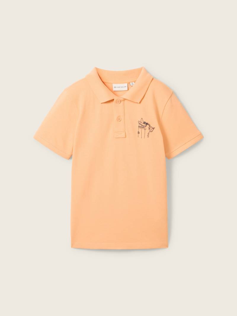 TOM TAILOR Jungen Poloshirt mit Motivprint, orange, Motivprint, Gr. 92/98 von Tom Tailor